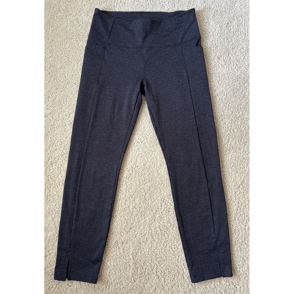 Athleta Herringbone Mercer Tight Dress Leggings Black/Gray ~ Pockets ~ Sz M